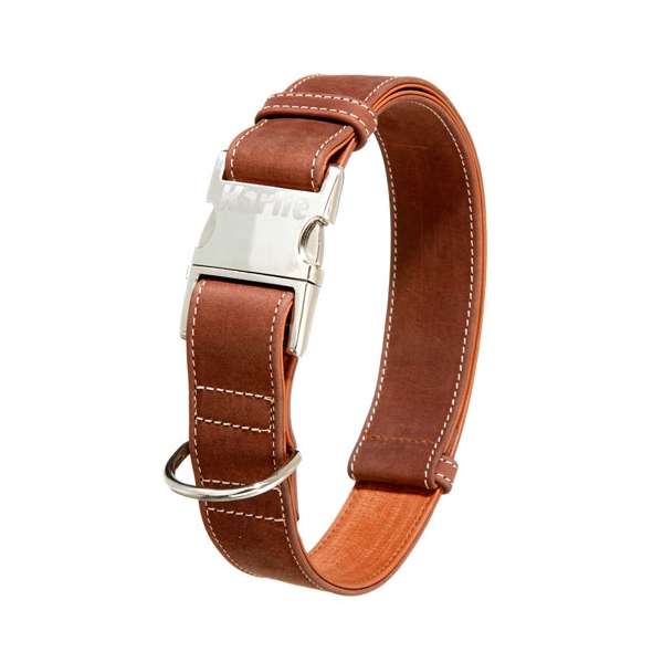 Karlie Buffalo Ultra Halsband - Braun/Hellbraun - 40 mm / 55-75 cm