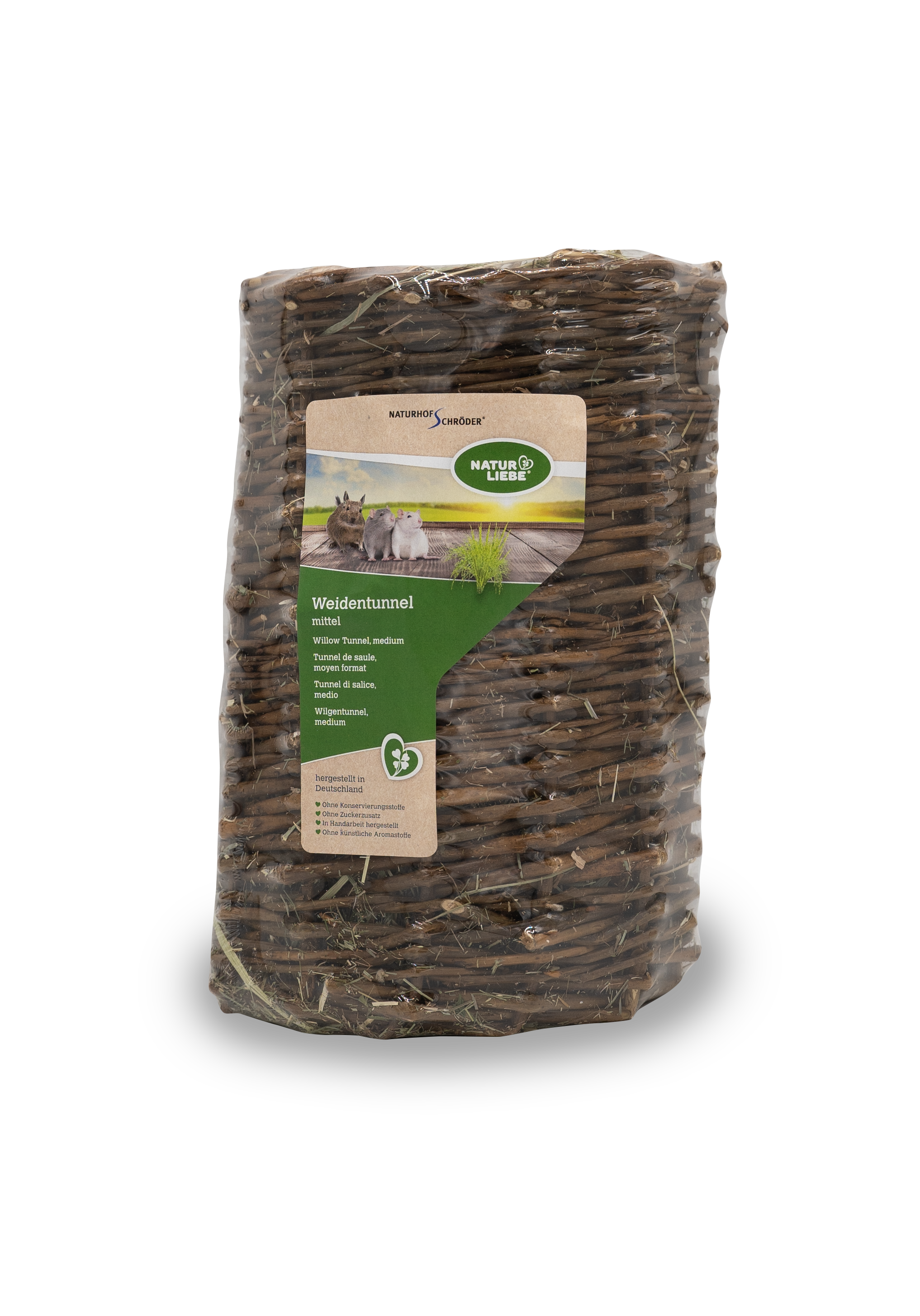 Weidentunnel mittel Heu gestopft 300g